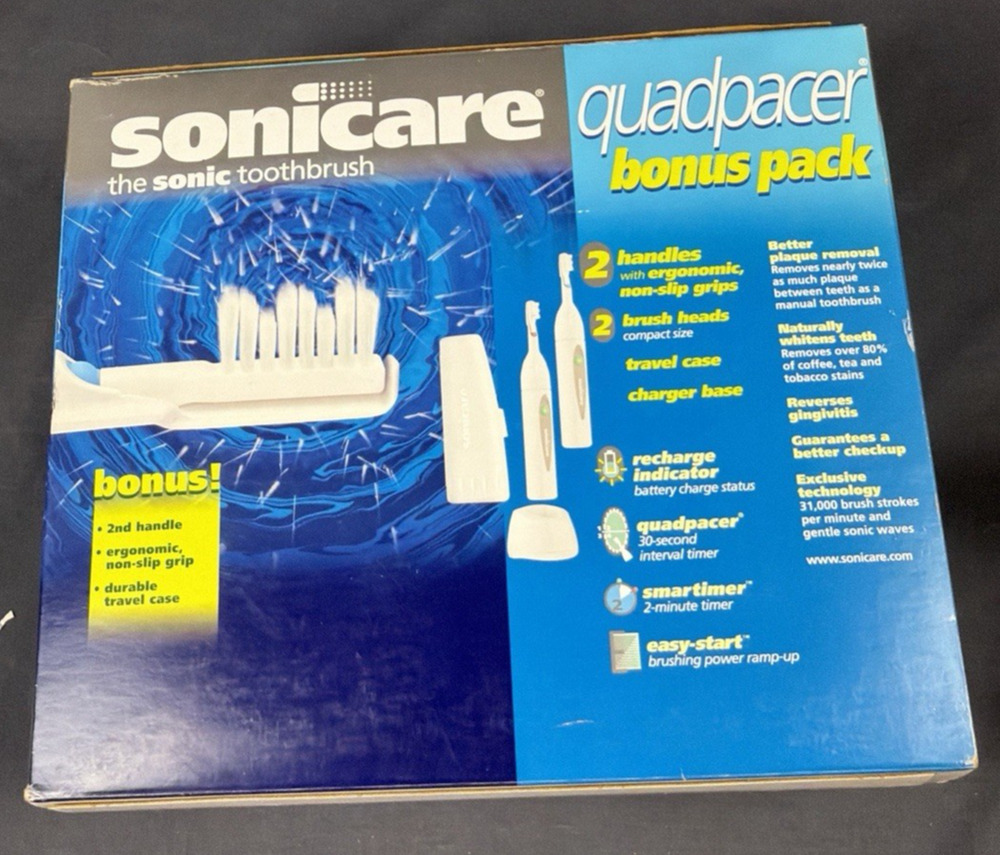 Optiva Sonicare Sonic Toothbrush Quadpacer 2 Handles Sealed 2000